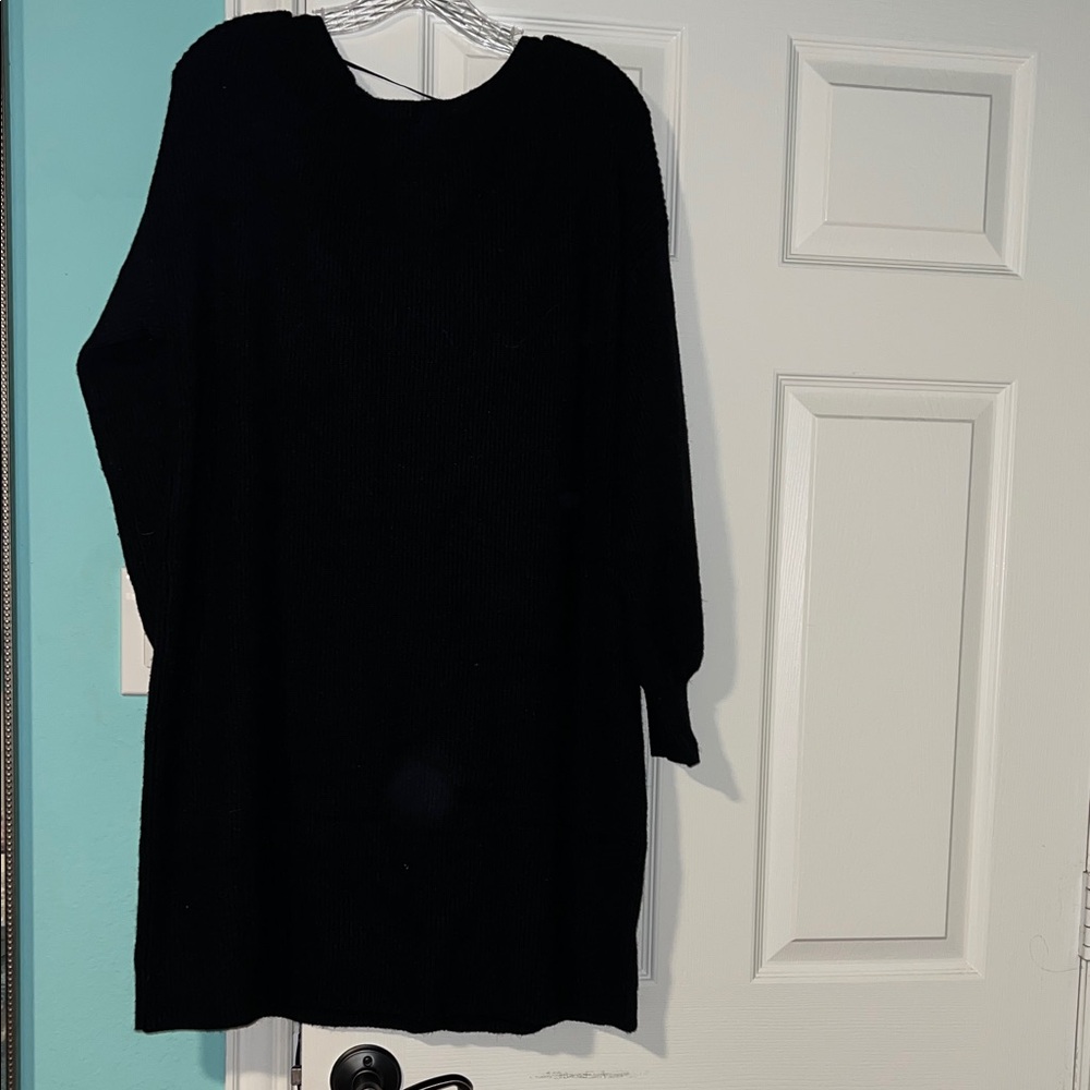 Halogen Black Ribbed Knit Top